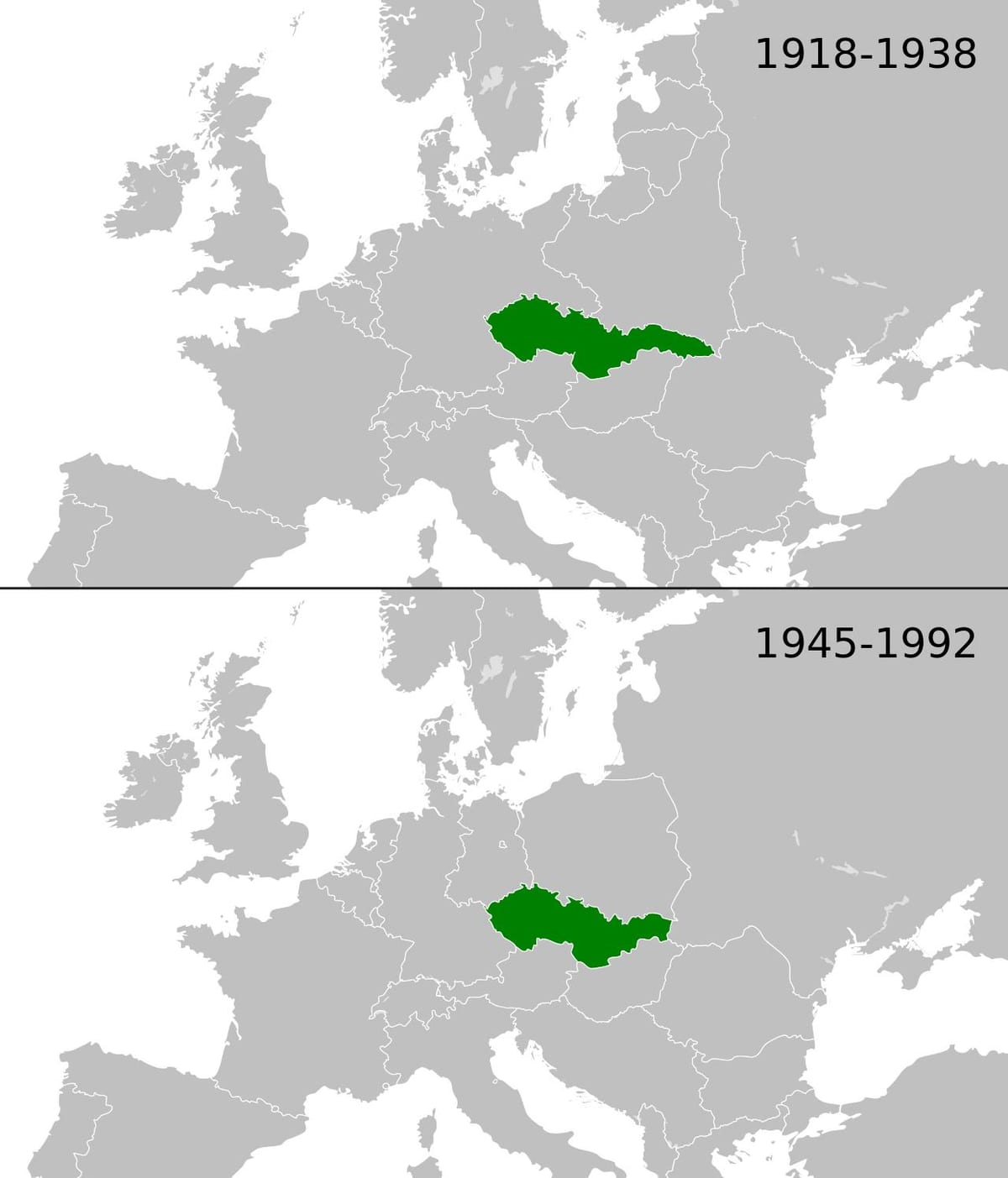 mappa di Europa Cecoslovacchia