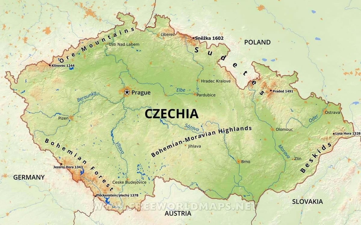Repubblica ceca fiume mappa