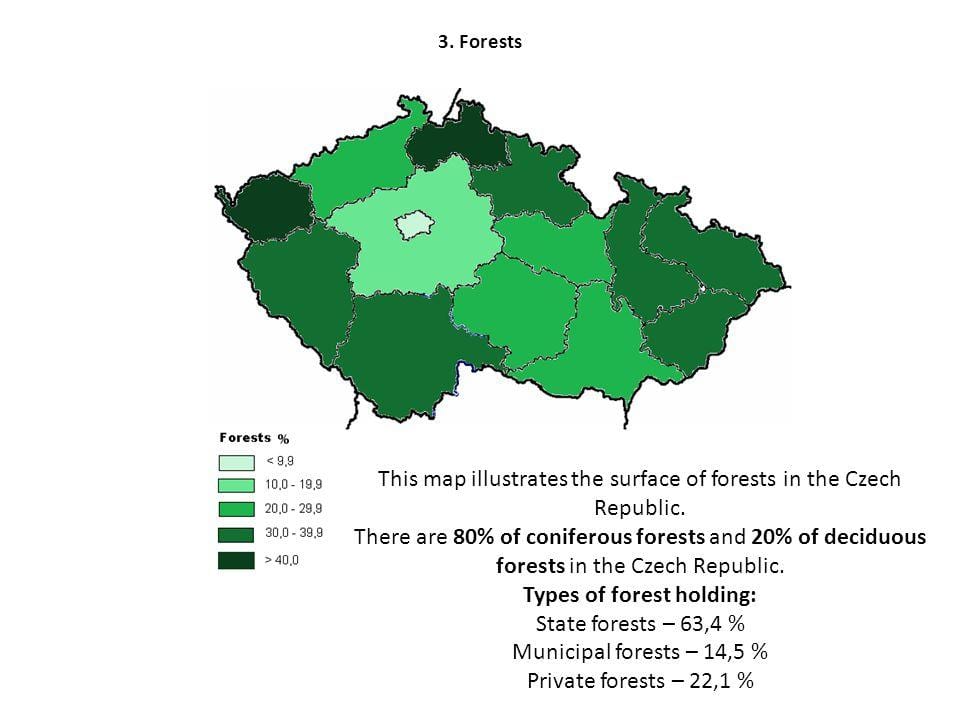 Repubblica ceca foreste mappa