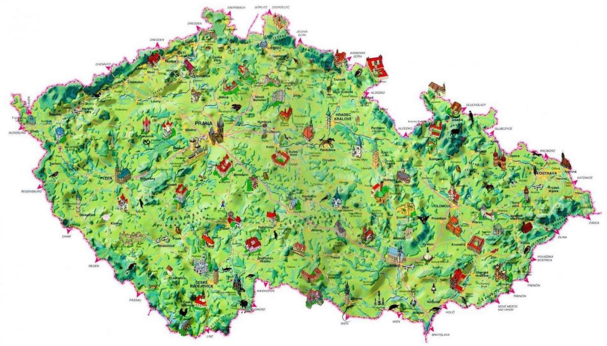 mappa turistica della repubblica ceca