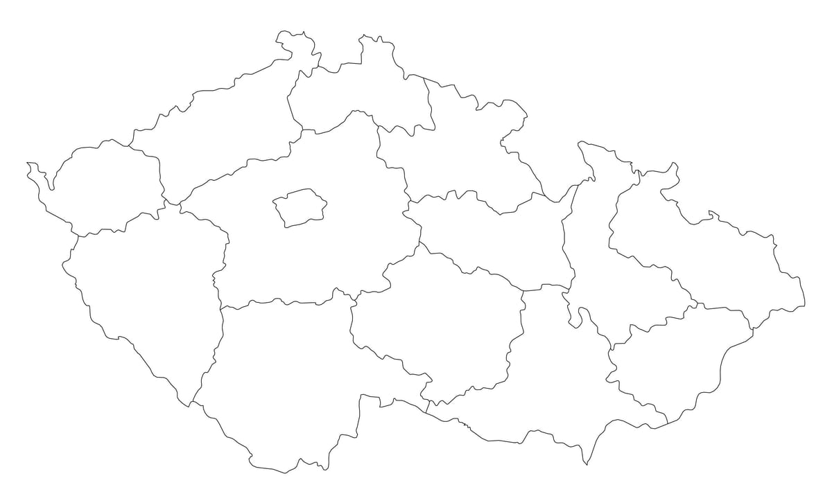 Repubblica ceca mappa vettoriale