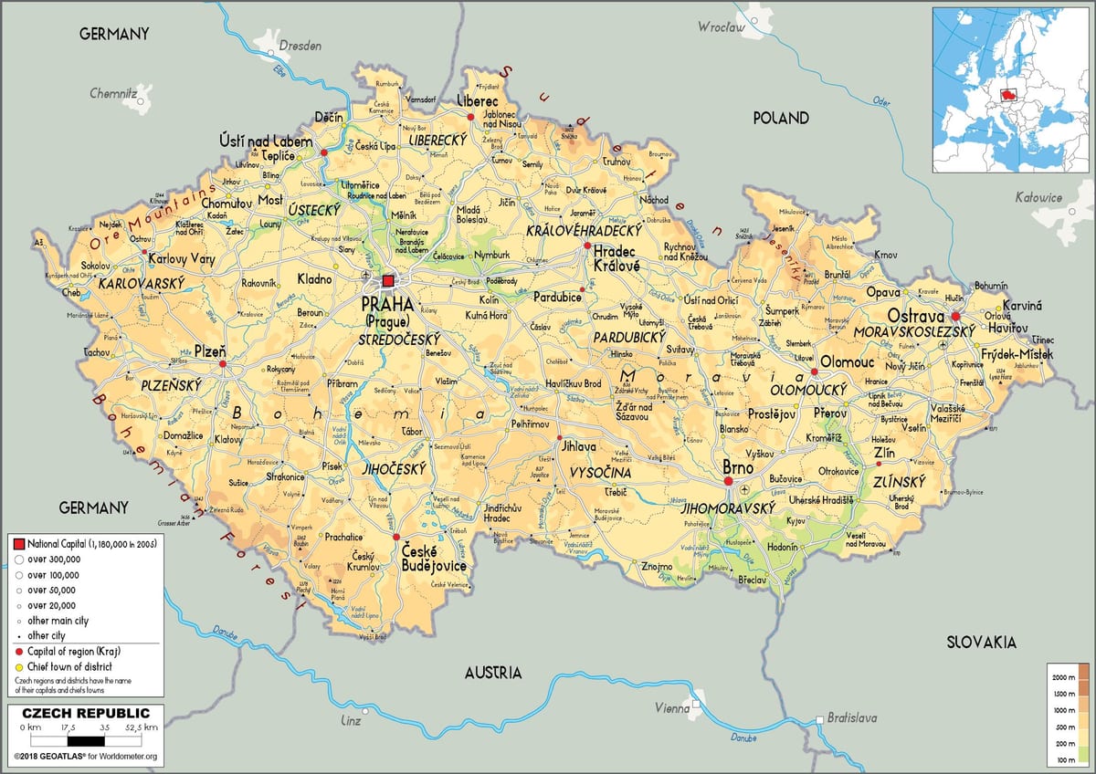 mappa della repubblica ceca