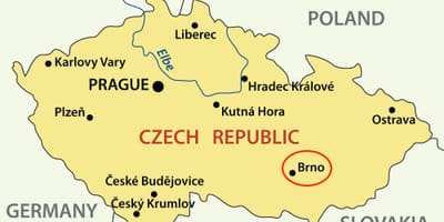 Mappa della città di brno, repubblica ceca