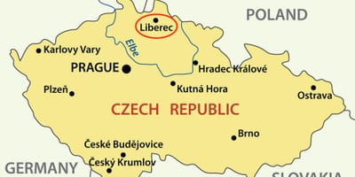 Mappa di Liberec, repubblica ceca