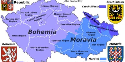 Mappa di Moravia, repubblica ceca