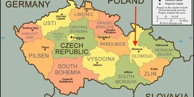 Mappa di olomouc, repubblica ceca