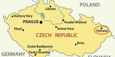 Mappa di Ostrava, repubblica ceca