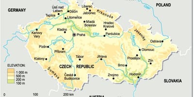 Repubblica ceca elevazione mappa