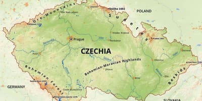 Repubblica ceca montagne mappa