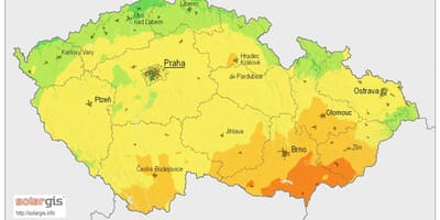 Repubblica ceca sole sulla mappa